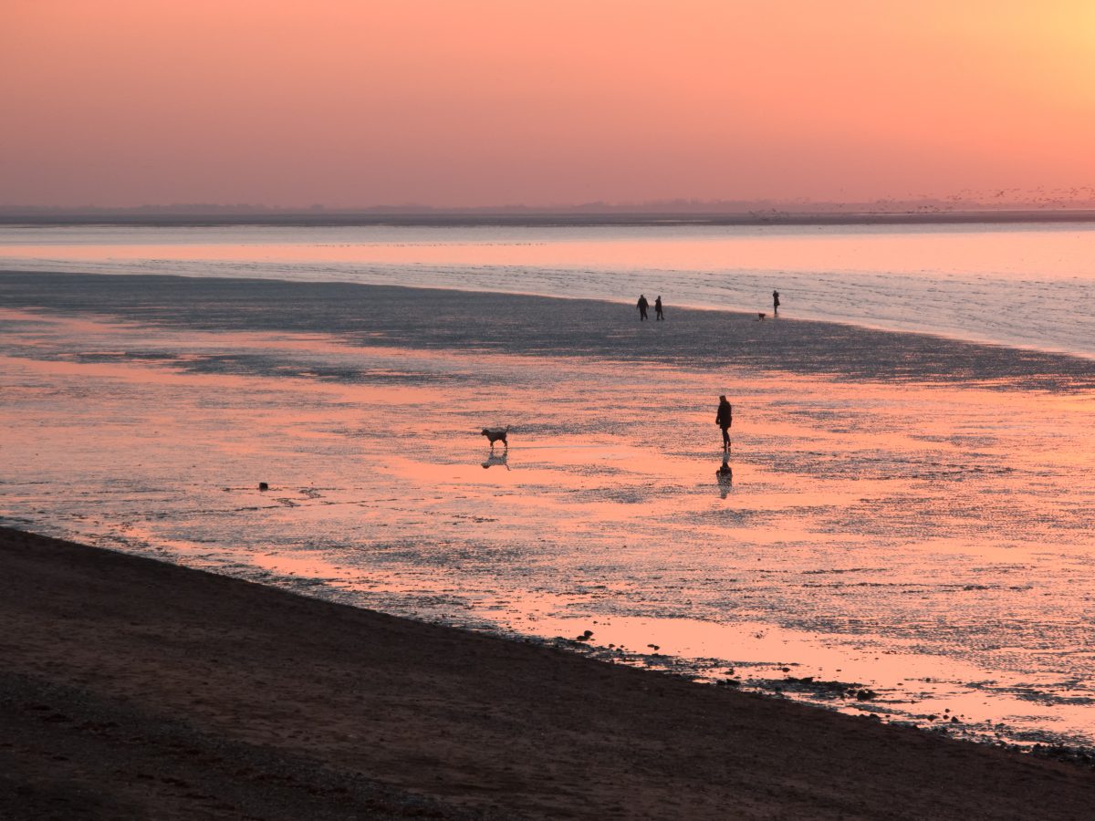 Snettisham beach at sunset
